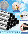 Stack of 30 Pack Pipe Insulation Foam Tubes Three Quarters Inch Self Adhesive Exterior Pipe Insulation Wrap with features icons