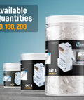 Cat6 RJ45 Pass Through Ethernet Connectors 200 pack in clear containers for solid or stranded UTP cable, high performance.