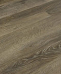 Close-up of DIY Vinyl Floor Planks Peel And Stick 40 Pack 6 Inch By 36 Inch Silver Spruce Wood Grain Flooring for easy install.