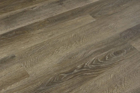 Close-up of DIY Vinyl Floor Planks Peel And Stick 40 Pack 6 Inch By 36 Inch Silver Spruce Wood Grain Flooring for easy install.