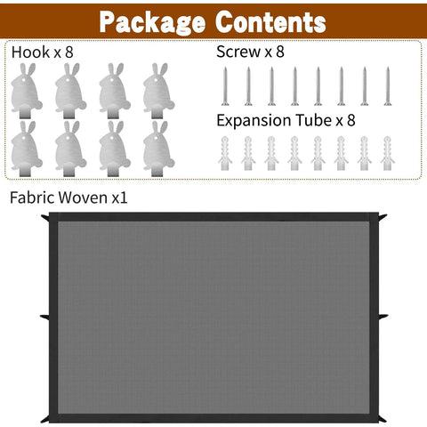 Package contents of Portable Mesh Baby Gate For Stairs And Doorways Easy Install Pet Gate For The House 44 By 29 Inches