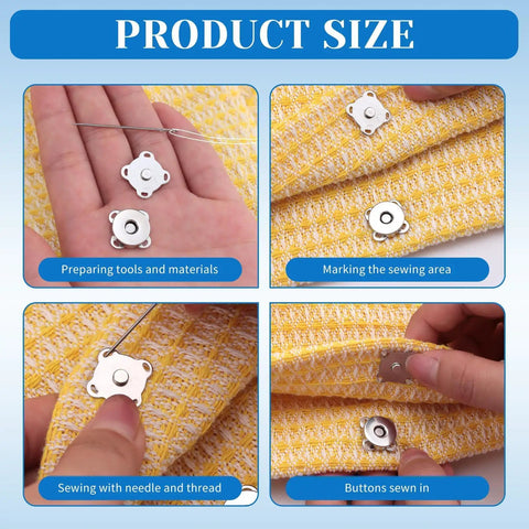 40 Sets Magnetic Snaps 14mm Silver Clasps Set For Purses And Totes, Fabric DIY Crafts, Sewing Supplies, Clothes And Leather Projects, Scrapbooking Closures, Durable Metal Button Closures installation steps