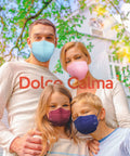 Family wearing KN95 Face Mask 60 Pack Individually Wrapped 5 Ply Breathable Multicolor Masks For Adults With Adjustable Nose Clip And Flexible Ear Loops