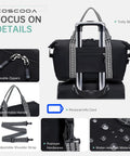 Details of Airline Approved Personal Item Bag, Expandable 20-30L Weekender Duffel, Water-resistant, fits suitcase handle.