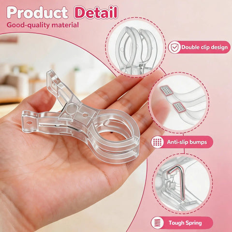20 Pack Heavy Duty Balloon Arch Clips Three Point Five Inch Transparent Spring Clamps Pro Grade For Balloon Arches Clear Plastic Clips