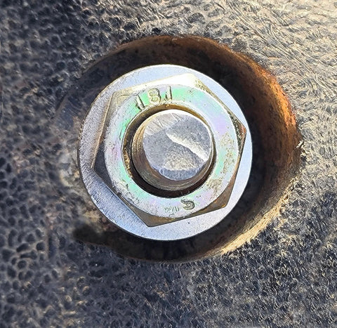 3/8 x 7/8 in stainless flat washer (304 stainless), front view with bolt head