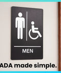 Restroom Sign For Business ADA Compliant Braille Bathroom Sign With Double Sided Tape For Hassle Free Installation 9 By 6 Inch