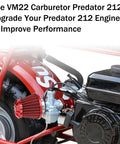 Stage 2 Engine Upgrade Kit With VM22 Carburetor For 212cc Mini Bike And Go Kart Engines Includes Exhaust Throttle Air Filter Cables Fits Coleman CT200U CT200U EX BT200X Baja MB200 Massimo MB200 And More installed view
