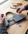 Heavy Duty Industrial Conveyor Belt Cover Protective Guard Against Dust And Debris Built Rock Solid on workbench with tools.