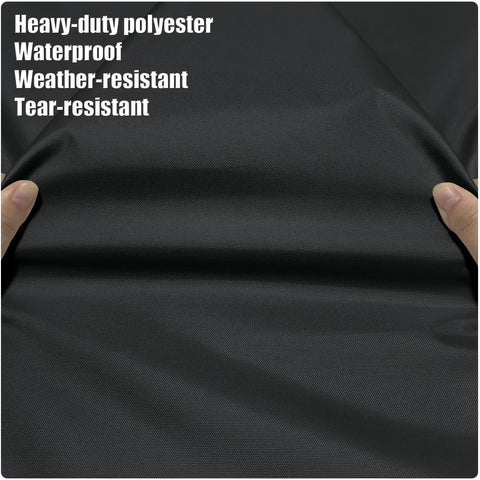 Close-up of black heavy-duty polyester fabric for Beefy Waterproof Log Splitter Cover 1200D Oxford Cloth Weatherproof All Season Protector.