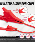 All In One 29 Piece Multimeter Test Leads Kit With Replaceable Wire Piercing Probes Alligator Clips Hook Clips And Tweezers with red alligator clips for digital clamp meter.