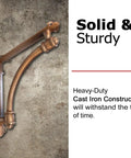 Heavy Duty Copper Cast Iron Shelf Brackets Two Pack 9.6 By 1.7 By 9.6 Inches Half Round Decorative Mounting Brackets