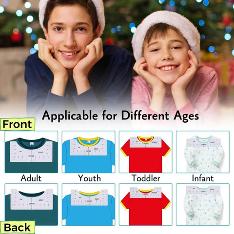 T Shirt Alignment Ruler Kit For Vinyl Designs 4 Piece PVC Ruler Set For Centering Graphics On T Shirts Heat Press Accessories Includes Adult Youth Toddler And Infant Sizes Durable Reusable