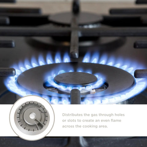 Medium Range Surface Burner Head WB16K10055 For 30 Inch Gas Stoves, Even Flame Distribution, 2-13/16 Inch Diameter in use