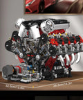 Dope V8 Engine Building Blocks Kit That Actually Runs With Battery And Motor 2718 Piece Engineering Model For Adults.