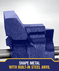 Close-up of the anvil shaping horn on the Clamp On Vise That Rocks A 3 Inch Jaw, Anvil Shaping Horn, And Pipe Jaws