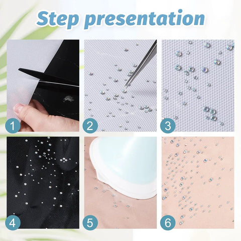 Step-by-step use of Rhinestone Transfer Sheets 27 Ft By 9 In Film Paper Hot Fix Tape for DIY on fabric with 0.3mm thickness.