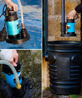 Half Horsepower Submersible Sump Pump With Automatic Float Switch 2980 GPH Workhorse for Clean or Dirty Water Drainage 10 ft Cord