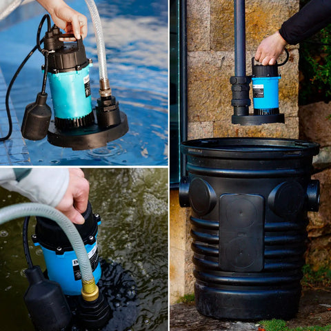 Half Horsepower Submersible Sump Pump With Automatic Float Switch 2980 GPH Workhorse for Clean or Dirty Water Drainage 10 ft Cord