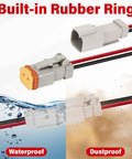 2 Pin Wiring Harness Connector Kit Plug And Play 2 Male 2 Female Waterproof Automotive Electrical Connectors 16 AWG