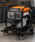 Heavy Duty Metal Air Compressor Cart With Dual Locking Caster Wheels Holds Eight Hundred Pounds in garage