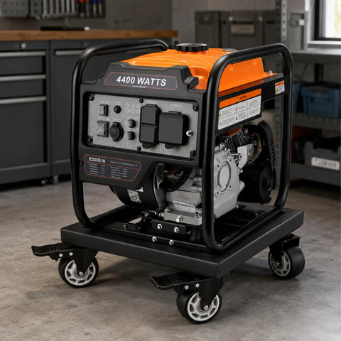 Heavy Duty Metal Air Compressor Cart With Dual Locking Caster Wheels Holds Eight Hundred Pounds in garage