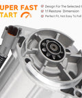 Starter Motor Replacement For Frontier And Xterra 3 3L V6 1999 2000 2001 showing close-up view of electrical connector and gear