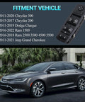Driver Side Power Window Switch Replacement With Blue Backlit Button for Chrysler 200, 300, Dodge Charger, Jeep Grand Cherokee, Ram 1500