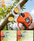 Cordless Electric Pruning Shears With Dual Cutting Modes Up To 1.6 Inches Lightweight Brushless Motor SK5 Steel Blade cutting branch