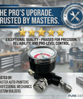 Inline Air Pressure Regulator With Gauge 1/4 NPT For HVLP Sprayers and Pneumatic Tools, 0-140 PSI Adjustable