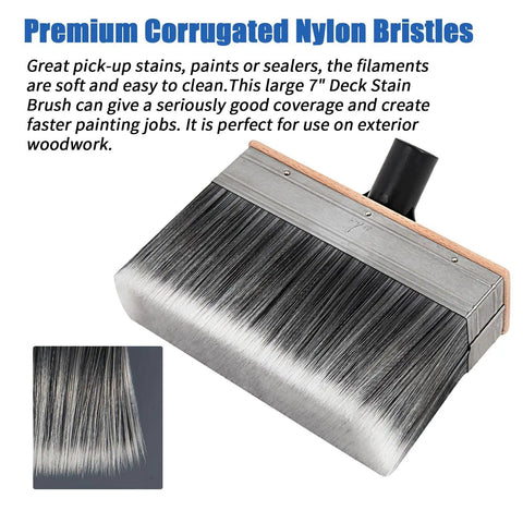 7 Inch Deck Stain Brush Applicator For Wood Fence Brick And Concrete Surfaces Heavy Duty Outdoor Oil Staining Brush details