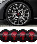 Killer Aluminum Wheel Center Hub Caps Set Of 4 Universal Fit For Any Ride Waterproof Rustproof Automotive Rim Covers Black Red Skull Accent Pieces To Spice Up Your Rig Smoothly on car wheel