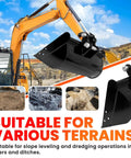 19.7 Inch No Teeth Flat Backhoe Bucket For 0.8 To 1.8 Ton Mini Excavators 500mm Manganese Steel in action