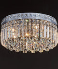 8 Light Crystal Chandelier With K9 Crystals Modern Flush Mount Ceiling Light Fixture For Bedroom Dining Living Room LED Compatible G9 Bulbs Not Included
