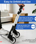 Lightweight Folding Hand Truck With No Sweat Compact Design And Hella Easy Storage For Sweet Everyday Moves And Multi Purpose Utility Dolly Cart With Smooth Rolling Wheels being unfolded with clear instructions.