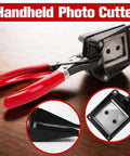 Go-To 50X50Mm Square Photo Cutter Handheld Die Punch Tool for Paper Cards Crafts shown on a wooden surface