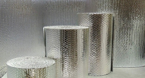 Reflective Foil Insulation For Spiral Duct Pipe Wrap Double Bubble 6x10 Seams Lightweight Durable Heat Barrier
