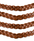 Braided Leather Drawer Pulls In Cognac Finish, 2 Pack, Measures 7-7/8 Inches Long By 1 Inch Wide, Industrial Rustic Hardware