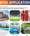 Wide application of PVC male thread couplings for construction sites, irrigation, fire systems, swimming pools, aquaculture, DIY projects.