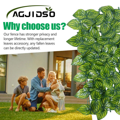 No Assembly Required Artificial Ivy Privacy Fence Screen For Outdoor Use 120 Inch By 40 Inch UV Resistant Faux Ivy Hedge
