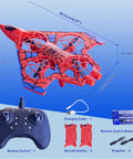 Beginner Friendly Remote Control Airplane With LED Lights, 360 Degree Flips, Rad Red RC Jet Plane, remote, batteries, props