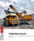 Tough As Nails Five Piece Steel Wire Rope Pulley Set featuring red hoisting pulley for garage and workshop use.