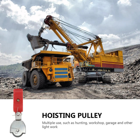Tough As Nails Five Piece Steel Wire Rope Pulley Set featuring red hoisting pulley for garage and workshop use.