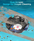 2026 Upgrade Cordless Robotic Pool Cleaner With 80 Minute Run Time for above ground pools shown cleaning pool floor