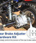 Rear Hand Brake Cable Kit for ATV Fits TRX350 Rancher 350 400 420 Foreman 400 500 Rubicon 500 Parking Brake Cable With Rear Brake Adjuster Hardware Kit Ride Ready shown on ATV suspension system
