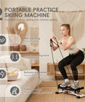 User squatting on Badass Ski Balance Trainer For Home Gyms With Digital Lcd Panel Heavy Duty Curved Machine.