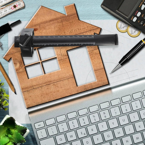 Straight Shooting Carpentry Marking Gauge And Heavy Duty Manual Parallel Scriber With Dual Side Imperial Graduations on wooden layout.