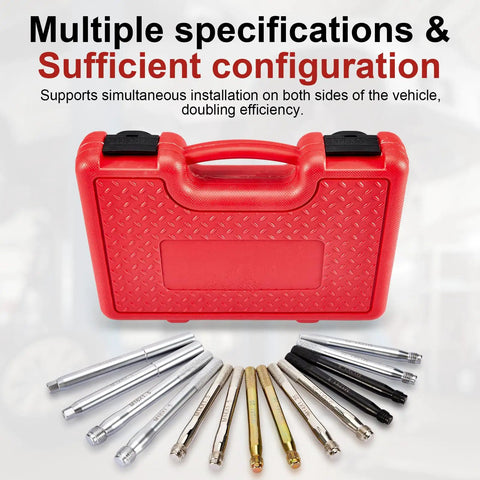 14 Piece Wheel Hanger Alignment Pin Guide Tool Master Set Stainless Steel Wheel Stud Pilot Pins with red storage case