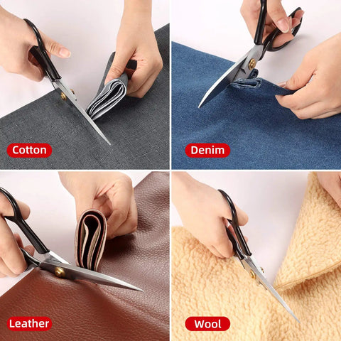 9 Inch Heavy Duty Fabric Scissors For Tailors And Crafters Ultra Sharp Titanium Coated Blades Multipurpose Dressmaker Shears For Cutting Fabric Leather Denim And Heavy Duty Sewing Projects A True Workhorse For Quilting And Crafting, cutting cotton, denim, leather, and wool