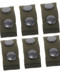 Six Pack Durable Nylon Belt Buckle Quick Release Webbing Clips For Outdoor Activities Camping Gear Training And Tough Equipment Attachment Versatile Strap Accessories shown in a set of six with black buttons